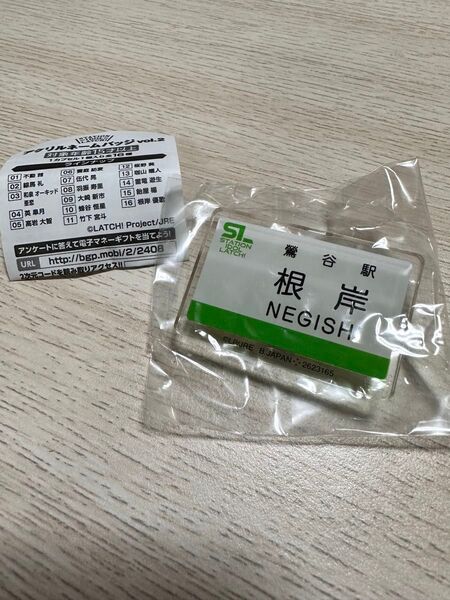 アクリルネームバッチ 根岸さん ガチャガチャ