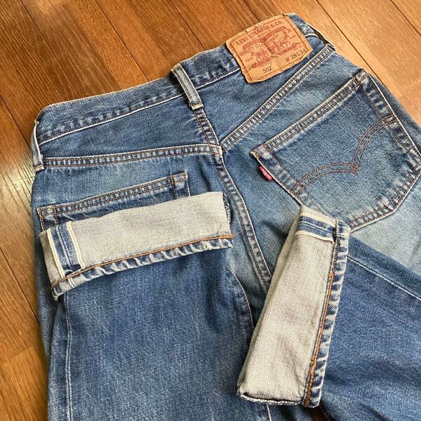 A01 LEVI'S 502XX W28 復刻 BigE 赤耳 チェーンステッチ J22