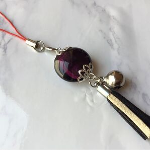 「訳あり」ハンドメイドとんぼ玉付き根付け キーホルダー