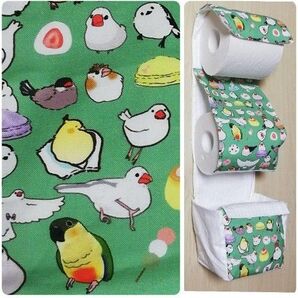 ●文鳥 オウム インコ トイレットペーパー ホルダー カバー 小鳥 シマエナガ
