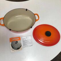 未使用品 ル・クルーゼ LE CREUSET ココット オーバル オレンジ 27cm 4.2リットル ルクルーゼ_画像3