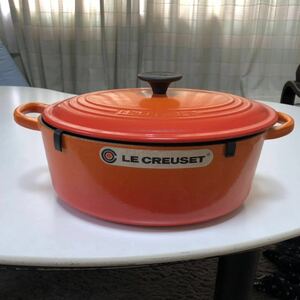 未使用品 ル・クルーゼ LE CREUSET ココット オーバル オレンジ 27cm 4.2リットル ルクルーゼ