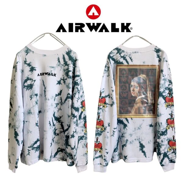 AIR WALK フェルメール 真珠の耳飾りの少女 ロンT トレーナー AIRWALK 長袖Tシャツ タイダイ
