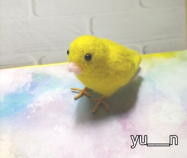 カナリア 羊毛フェルト 鳥