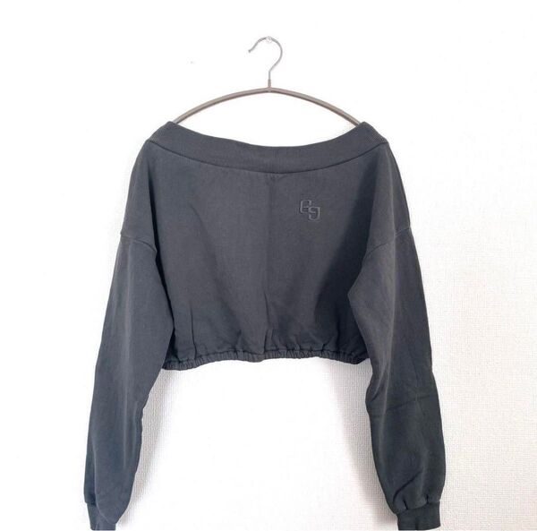 GYDA ジェイダ ピグメントオフショル スウェットTOPS トップス グレー 長袖