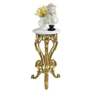 18世紀後半エレガントバロックアーチのペデスタル台座　洋風オブジェ花台花瓶ゴールド装飾家具金色お姫様フランス宮殿お城ミニテーブル