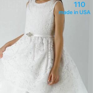 ドレス レースワンピース 白 110 made in USA キッズ