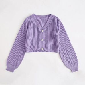SHEIN EZwear ビショップスリーブ ボタンアップ カーディガン