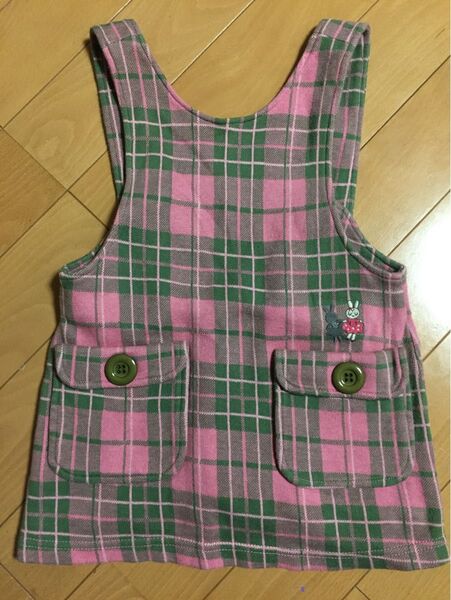 KP ニットプランナー チェック ジャンパースカート 90サイズ