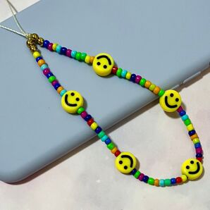 string ting 風 韓国 ビーズストラップ スマイル