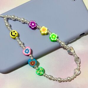 string ting 風 韓国 ビーズストラップ カラフル