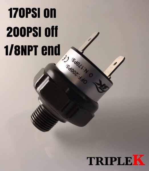 【送料無料】プレッシャースイッチ 170PSI-200PSI 1/8NPT 12V【検】エアサス VIAIR 444C コンプレッサー エアホーン等に