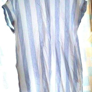 THIS LIFE ストライプ 肌触り良 ワンピース 膝丈