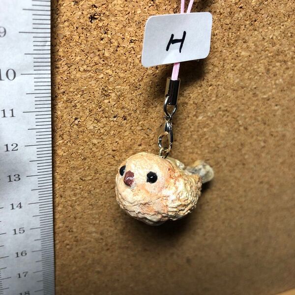 胡桃の殻で変身 森の仲間たち鳥になる ストラップ ハンドメイド 根付け