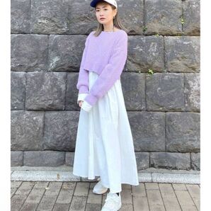 2022AW ungridバックレースアップニットセットワンピースパープル