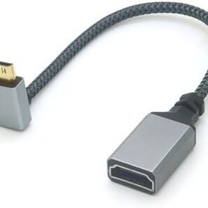 アングル付きミニHDMI-HDMIアダプターケーブル 0.2M (上向き L型)