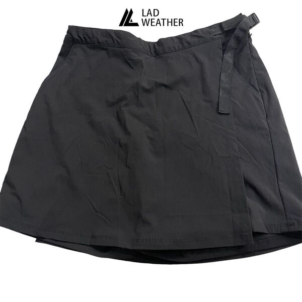 lad weather ショートパンツ ラップスカート 黒 登山パンツ トレッキング ラドウェザー ストレッチ レディース