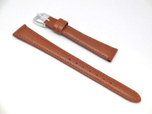 牛（カーフ）中茶　407（10.5）　シルバー　14mm 新品 本物 正規品 皮革 革 腕時計 交換バンド 時計ベルト 交換用 マルマン MARUMAN