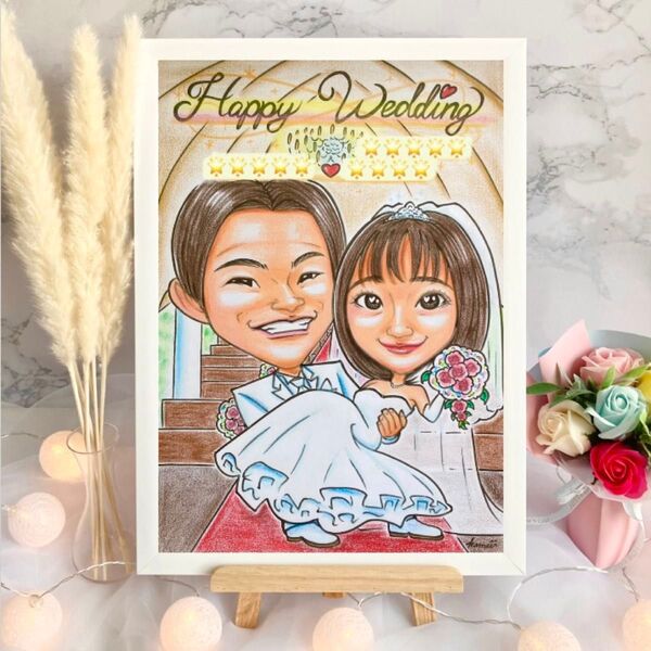 ウェルカムボード ウェルカムスペース 似顔絵 フレーム セット 結婚祝い 結婚式 ウェディング プレゼント イラスト