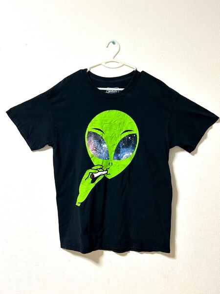 USA ヴィンテージ エイリアン グレイ 宇宙人 マリファナ 大麻 Tシャツ Lサイズ ブラック SF タバコ SPENCER'S