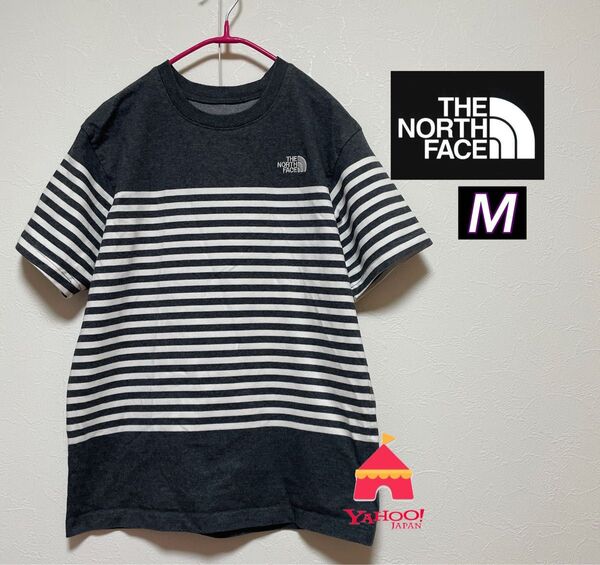 美品 ノースフェイス THE NORTH FACE ショートスリーブパネルボーダーティー