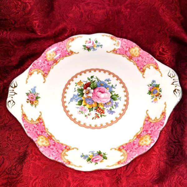 ロイヤルアルバート レディカーライル BBプレート 英国製 金彩 ROYAL ALBERT アンティーク 大皿 花柄 ケーキ