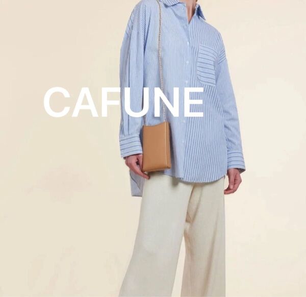 【CAFUNE】CAMBER SLING ベージュ スマホショルダー ミニバッグ ショルダーバッグ パールチェーン アクセサリー