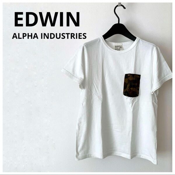エドウィン ALPHA INDUSTRIES 半袖Tシャツ ミリタリー