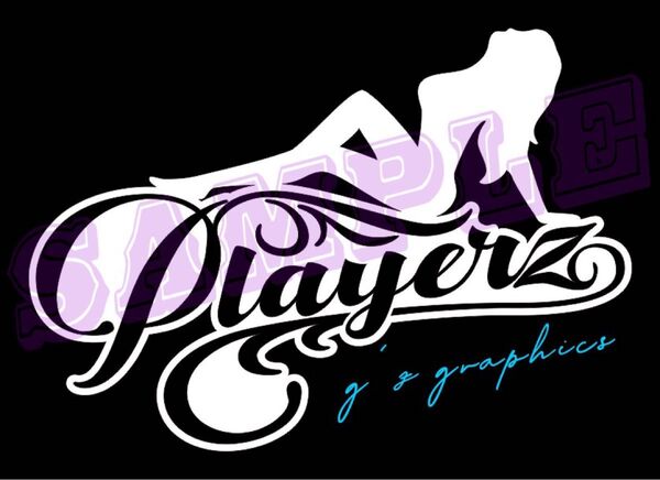 Playerz (小) 幅150mm LA カッティングステッカー 白