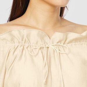 新品 ブラウス 透かし編みベスト レディース ベージュ フリーサイズ