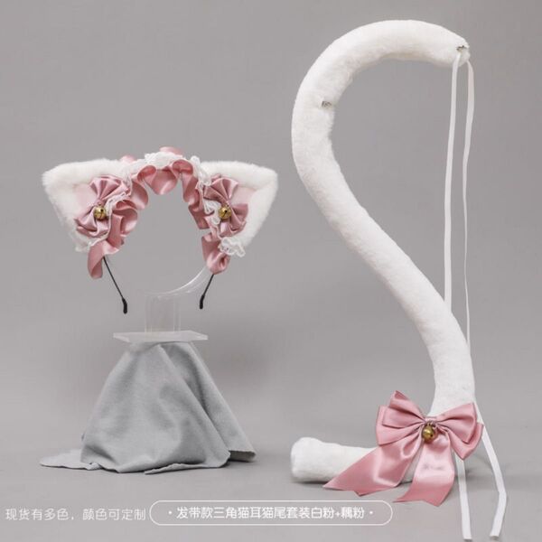 猫耳グッズ ピンク 仮装 コスプレ 美品新品未使用 ハロウィン 学祭 ネコ