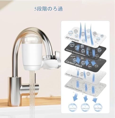 【人気★】浄水器 蛇口直結型 蛇口一体型 交換 長持ち 5段階ろ過 切り替え簡単