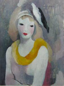 Art hand Auction M. Laurencin, Bird and girl, Rare art book, New with frame, In good condition, Painting Free Shipping Ara, Painting, Oil painting, Portraits