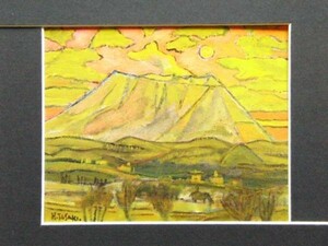 Art hand Auction Hirosuke Tazaki, Mount Aso, From a very rare framed version, New frame included, Painting, Oil painting, Nature, Landscape painting