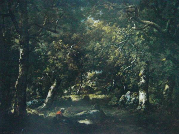 Díaz Peña, dans la foret, Extrêmement rare, Du raisonné, Nouveau cadre inclus ara, Peinture, Peinture à l'huile, Nature, Peinture de paysage