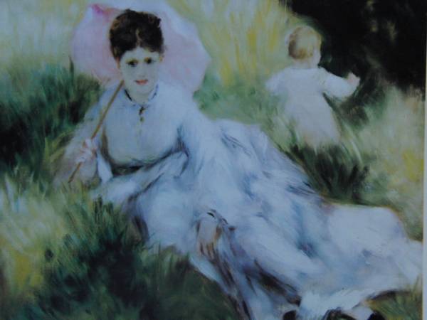 Renoir, Frau mit Sonnenschirm, sehr selten, Aus dem Werkverzeichnis, Neu mit Rahmen, Gemälde versandkostenfrei ara, Malerei, Ölgemälde, Porträt