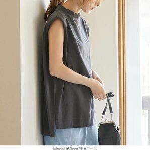 シルケットカット Tシャツ チャコールグレー 新品