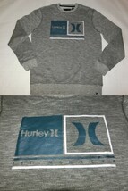 USA購入 人気サーフ系ブランド ハーレー【Hurley】ロゴプリント入 スウェットトレーナーUS Sサイズ グレー系_画像2