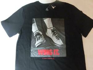 ★USA購入 レアもの【NIKE JORDAN BRAND】ナイキ ショーダン Air Jordan 【Wing It】 【ウィング イット】TシャツUS Lサイズ ブラック