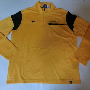 激レア USA購入 Nike製【DRI FIT】USカレッジ【OREGON DUCKS】Webfoots Elite Coaches Half-Zip ジャケットUS Mサイズ イエローの画像2