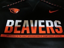 激レア Nike 製 【THERMA-FIT】USカレッジ オレゴン州立大学ビーバーズ【OREGON ST BEAVERS】ロゴプリント プルオーバーパーカーUS XL BLK_画像3