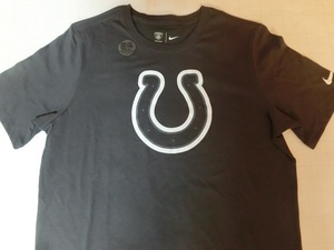 USA購入 ナイキ【Nike】機能素材【DRI FIT】NFL インディアナポリス コルツ【Indianapolis Colts】ロゴプリントTシャツ US M 濃灰