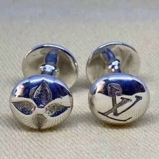 LOUIS VUITTON カフス シルバー LV ロゴ モノグラム ルイヴィトン シルバー925 カフリンクス アクセサリー