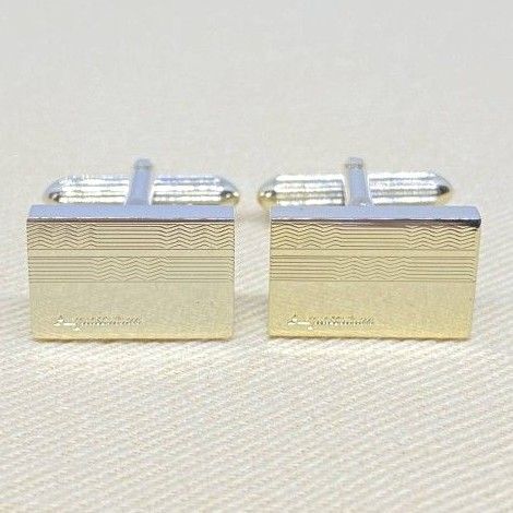 アクアスキュータム カフス 長方形 カフスボタン カフリンクス ゴールド 金 メンズ 男性 Aquascutum