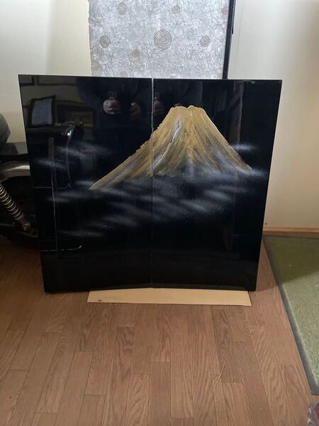 衝立 蒔絵 富士山の図