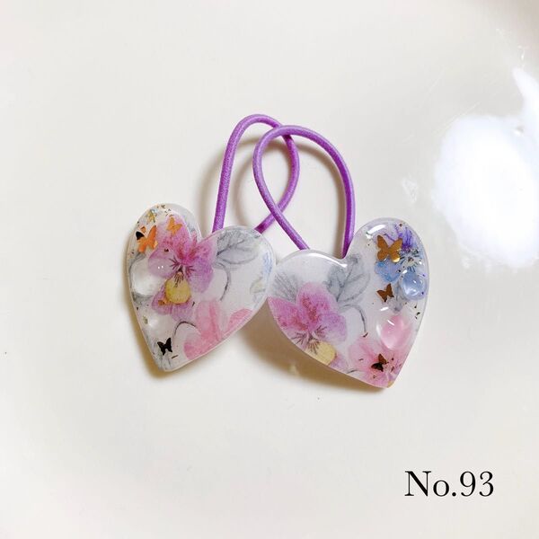 ハンドメイド リバティ レジン ヘアゴム