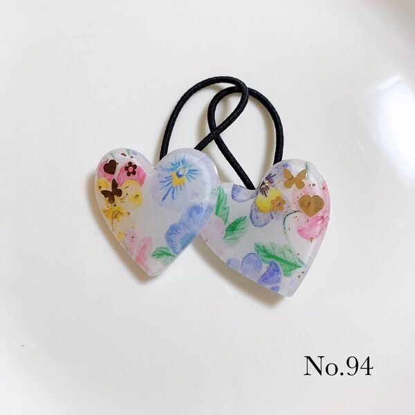 ハンドメイド リバティ レジン ヘアゴム