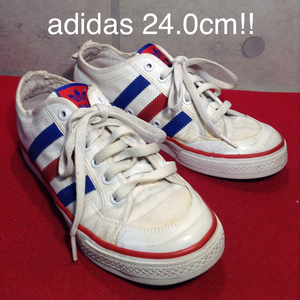 【売り切り!!送料無料!!】A-49 中古 adidas アディダス 3stseifen the brand 24.0cm 箱無し!激安!