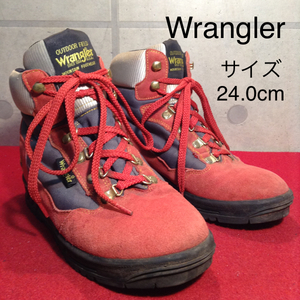 [ selling out!! free shipping!!]A-25 used!! Wrangler trekking shoes 24.0cm box less .! super-discount!