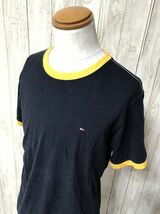 お勧め・【バックロゴ】TOMMY HILFIGER トミーヒルフィガ― リンガーTシャツ L_画像2